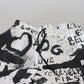 Dolce & Gabbana White Graffiti Print Cotton Bermuda Shorts