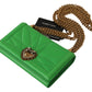 Dolce & Gabbana Green Leather Devotion Cardholder IPHONE 11 PRO Wallet