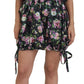 Dolce & Gabbana Black Floral Print Short Sleeves Mini Dress