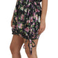 Dolce & Gabbana Black Floral Print Short Sleeves Mini Dress