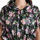 Dolce & Gabbana Black Floral Print Short Sleeves Mini Dress
