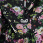 Dolce & Gabbana Black Floral Print Short Sleeves Mini Dress