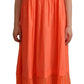Twinset Coral Cotton Blend Short Sleeves Maxi Shift Dress