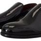 Dolce & Gabbana Black Patent Slipper Loafers Slipon Shoes