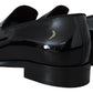 Dolce & Gabbana Black Patent Slipper Loafers Slipon Shoes
