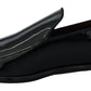 Dolce & Gabbana Black Patent Slipper Loafers Slipon Shoes