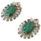 Dolce & Gabbana Gold Brass Blue Crystal Stone Clip-on Jewelry Sicily Earrings