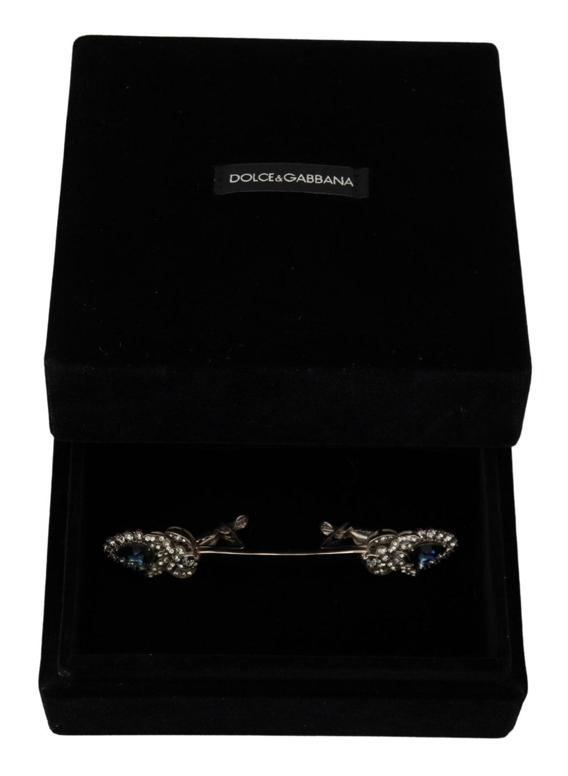 Dolce & Gabbana 925 Sterling Silver Crystals Pin Collar Brooch