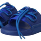 Dolce & Gabbana Blue Stretch Rubber Sandals Slides Slip On Shoes