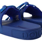 Dolce & Gabbana Blue Stretch Rubber Sandals Slides Slip On Shoes