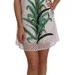 Dolce & Gabbana White Pineapple Sequined Applique Dress