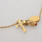 Dolce & Gabbana Gold Brass Chain Religious Cross Pendant Charm Necklace