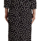Dolce & Gabbana Black White Polka Dots Sheath Midi Viscose Dress