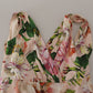Dolce & Gabbana Pink Silk Floral Stretch Shift Wrap Dress
