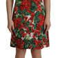 Dolce & Gabbana Multicolor Geranium Cotton Knee Length Dress