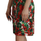 Dolce & Gabbana Multicolor Geranium Cotton Knee Length Dress