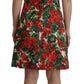 Dolce & Gabbana Multicolor Geranium Cotton Knee Length Dress