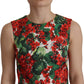 Dolce & Gabbana Multicolor Geranium Cotton Knee Length Dress