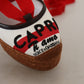 Dolce & Gabbana Multicolor Wedges Lace Up Strap Logo Print Sandals