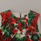 Dolce & Gabbana Multicolor Geranium Cotton Knee Length Dress
