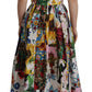 Dolce & Gabbana Multicolor Floral A-line Midi Cotton Dress