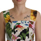 Dolce & Gabbana Multicolor Floral A-line Midi Cotton Dress