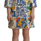 Dolce & Gabbana Multicolor Majolica Jaquard Mini Floral Sheath Brocade Dress