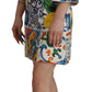 Dolce & Gabbana Multicolor Majolica Jaquard Mini Floral Sheath Brocade Dress