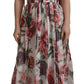 Dolce & Gabbana Multicolor Roses Floral Silk Long Maxi Dress