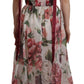 Dolce & Gabbana Multicolor Roses Floral Silk Long Maxi Dress