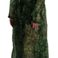 Dolce & Gabbana Green, black Coat Jacket Four Leaf Clover Print Organza Trench Dress