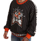 Dolce & Gabbana Black Multicolor DG King Print Sweater