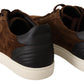 Dolce & Gabbana Brown Suede Leather Mens Low Tops Sneakers