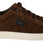 Dolce & Gabbana Brown Suede Leather Mens Low Tops Sneakers