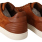 Dolce & Gabbana Light Brown Suede Leather Low Tops Sneakers