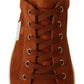 Dolce & Gabbana Light Brown Suede Leather Low Tops Sneakers