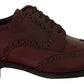 Dolce & Gabbana Bordeaux Leather Oxford Wingtip Formal Shoes