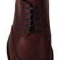 Dolce & Gabbana Bordeaux Leather Oxford Wingtip Formal Shoes