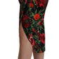Dolce & Gabbana Black Red Fruit Stretch Wrap Skirt