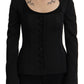 Dolce & Gabbana Black Slim Fit Long Sleeves Snap Jacket