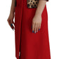 Dolce & Gabbana Red Leopard Wool Trenchcoat Jacket
