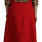 Dolce & Gabbana Red Leopard Wool Trenchcoat Jacket