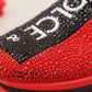 Dolce & Gabbana Red Bling Sorrento Sneakers Socks Shoes
