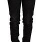 Acht Black Low Waist Skinny Denim Cotton Trouser