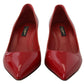 Dolce & Gabbana Red Patent Leather Kitten Heels Pumps Shoes