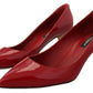 Dolce & Gabbana Red Patent Leather Kitten Heels Pumps Shoes