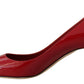 Dolce & Gabbana Red Patent Leather Kitten Heels Pumps Shoes