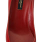 Dolce & Gabbana Red Patent Leather Kitten Heels Pumps Shoes