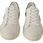 Dolce & Gabbana White Suede Leather Mens Low Tops Sneakers