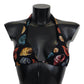 Dolce & Gabbana Black Seashells Print Halter Swimwear Bikini Tops